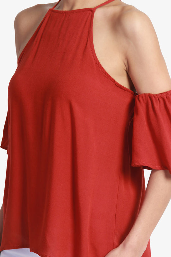 Cuddly Tie Back Cold Shoulder Top