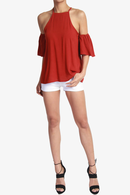 Cuddly Tie Back Cold Shoulder Top