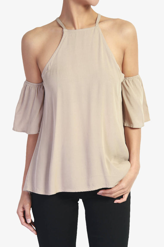 Cuddly Tie Back Cold Shoulder Top