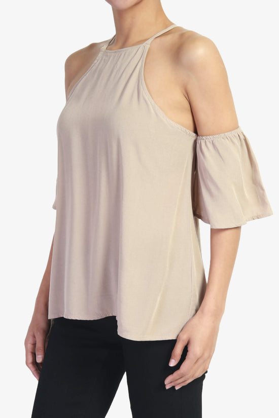 Cuddly Tie Back Cold Shoulder Top