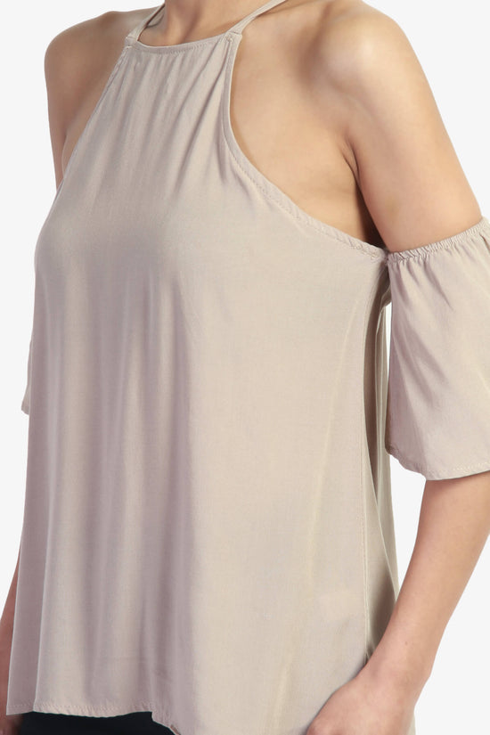 Cuddly Tie Back Cold Shoulder Top