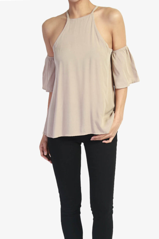 Cuddly Tie Back Cold Shoulder Top