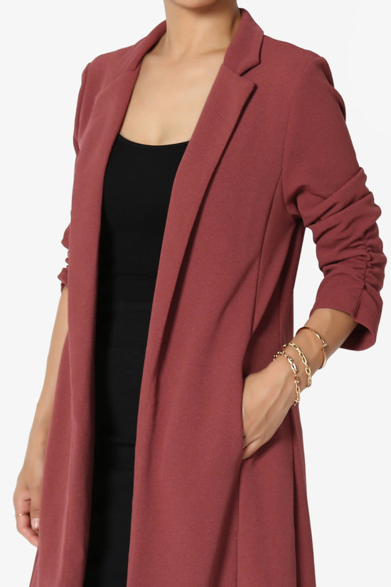 Pisa Ruched 3/4 Sleeve Longline Jacket