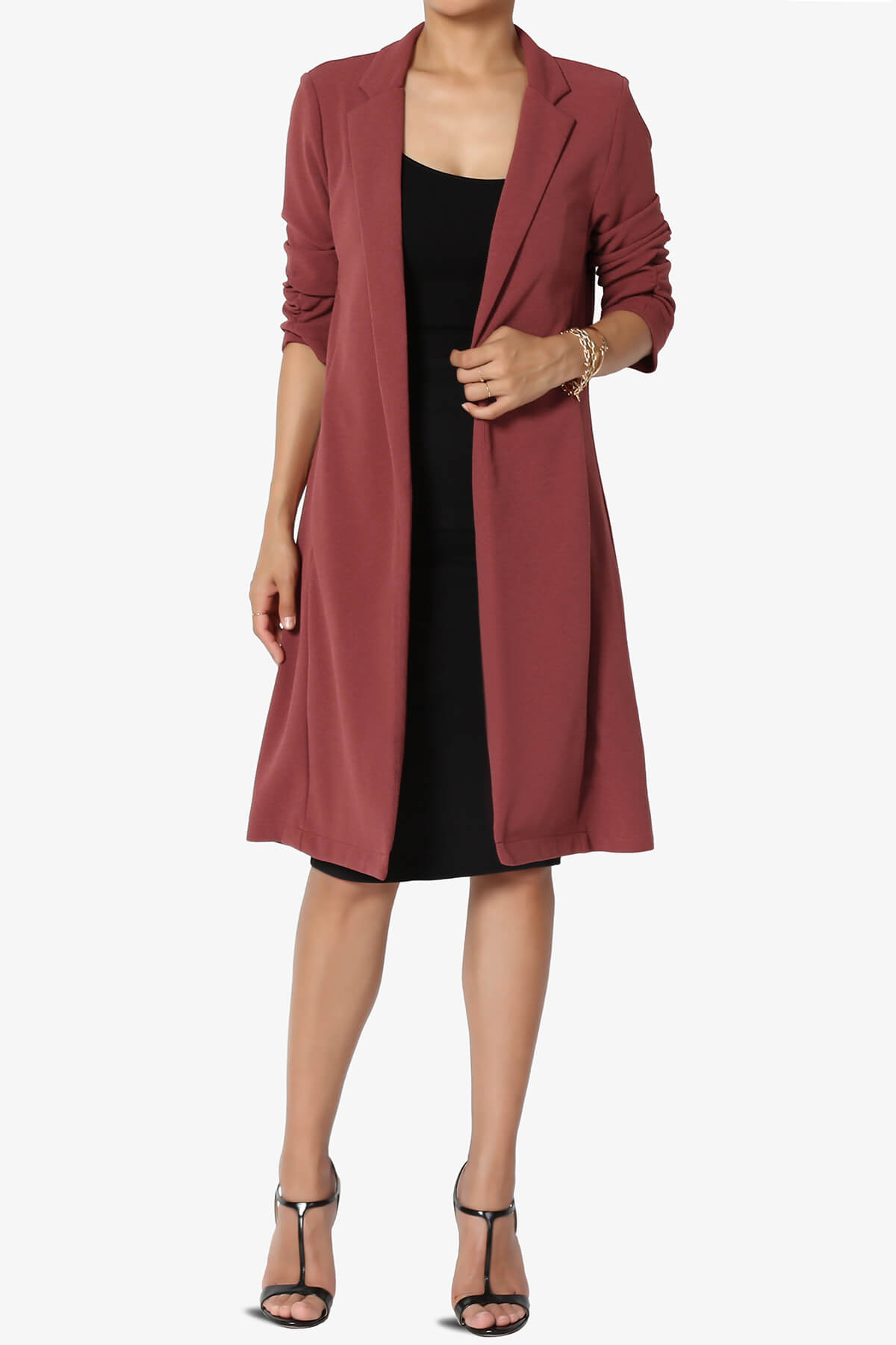 Pisa Ruched 3/4 Sleeve Longline Jacket