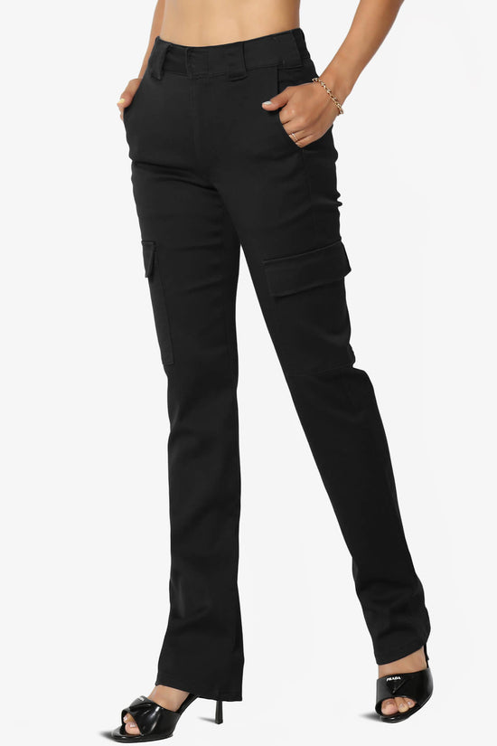 Load image into Gallery viewer, Imaan Stretch Canvas Cargo Pants BLACK_3
