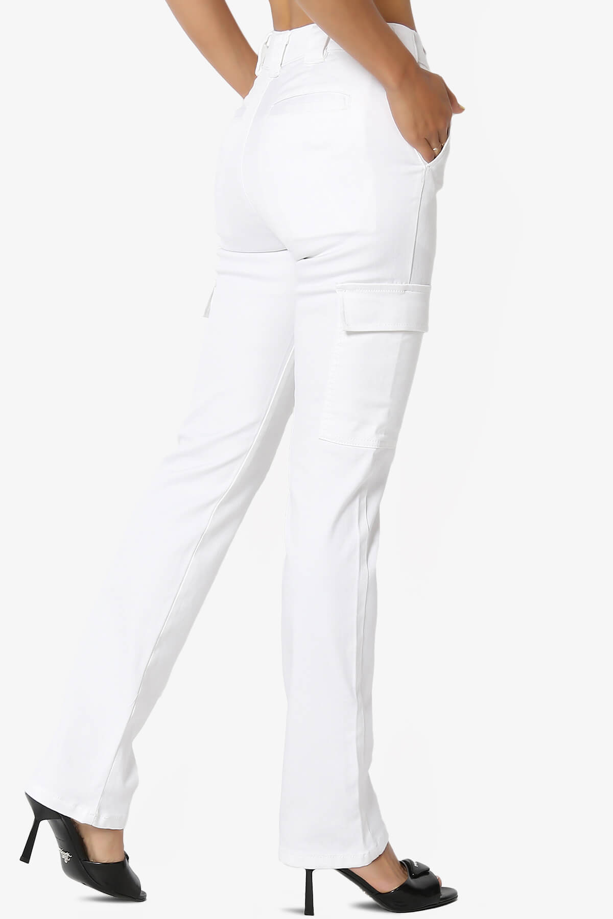 Imaan Stretch Canvas Cargo Pants WHITE_4