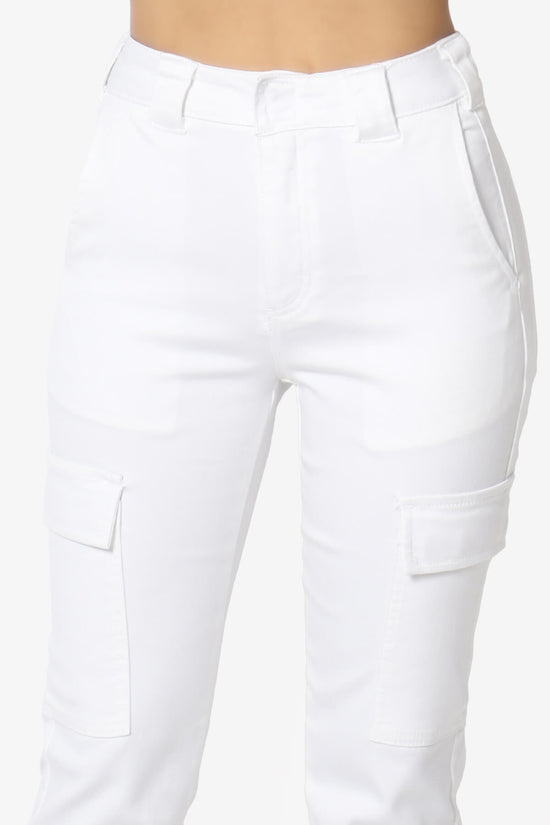 Load image into Gallery viewer, Imaan Stretch Canvas Cargo Pants WHITE_5
