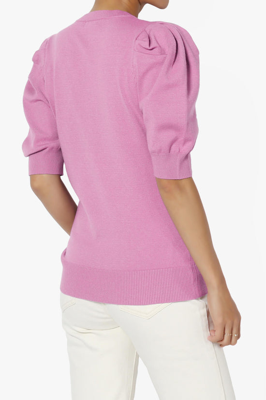 Load image into Gallery viewer, Isabella Puff Short Sleeve Knit Sweater MAUVE_4
