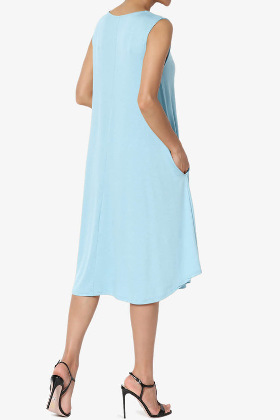 Load image into Gallery viewer, Ivetta Sleeveless Pocket Swing Dress BABY BLUE_4

