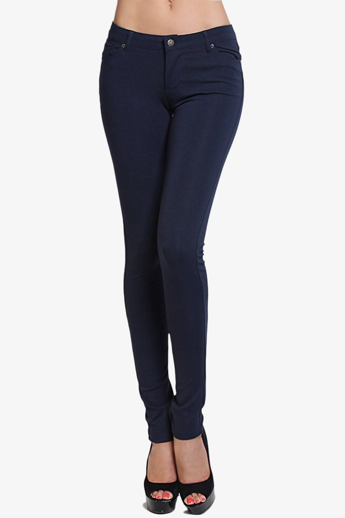 Roseland 4 Way Stretch Skinny Pants NAVY_1