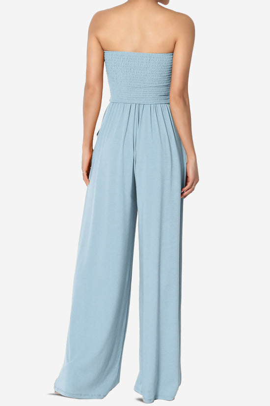 Jaklin Strapless Wide Leg Jumpsuit ASH BLUE_2