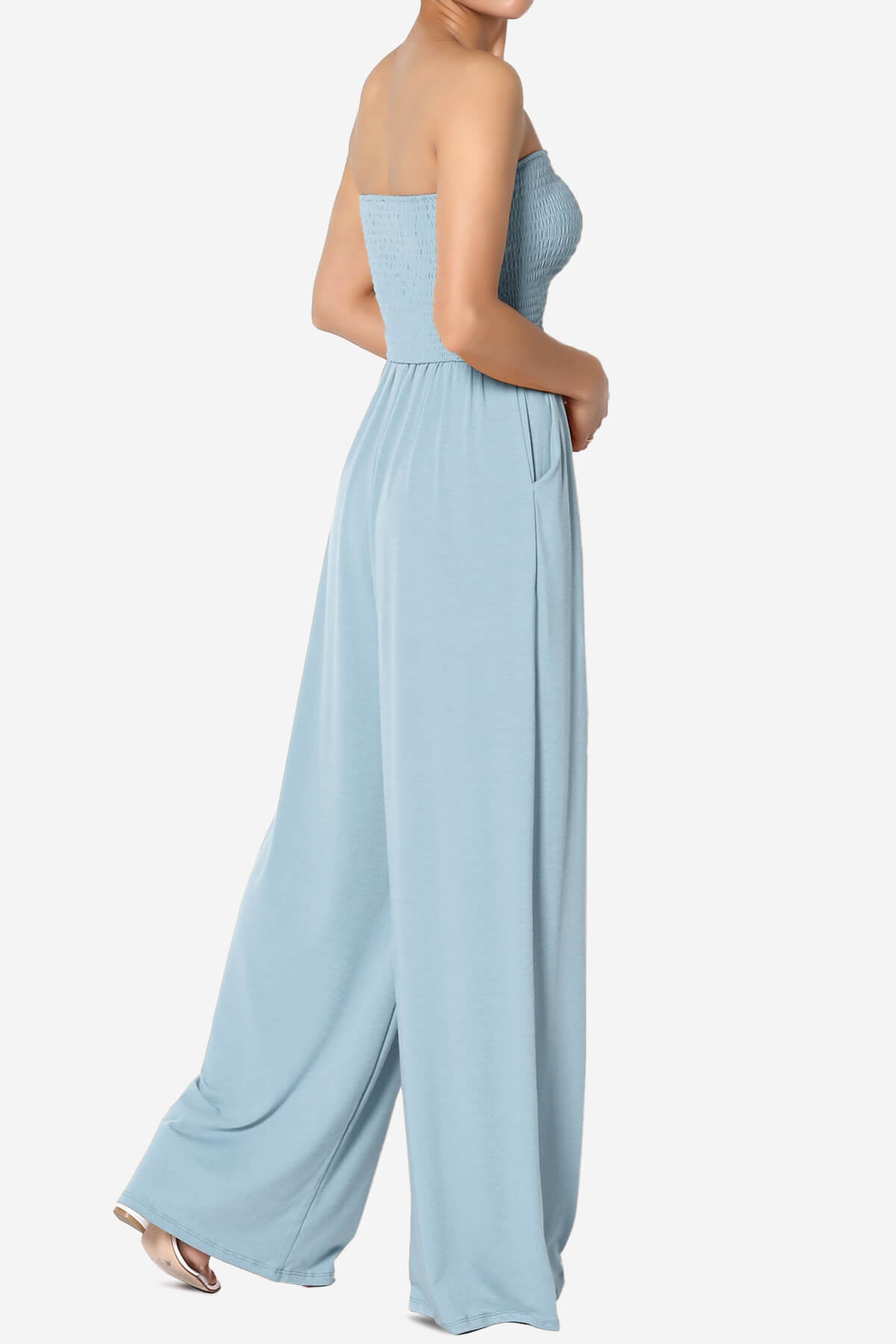 Jaklin Strapless Wide Leg Jumpsuit ASH BLUE_4