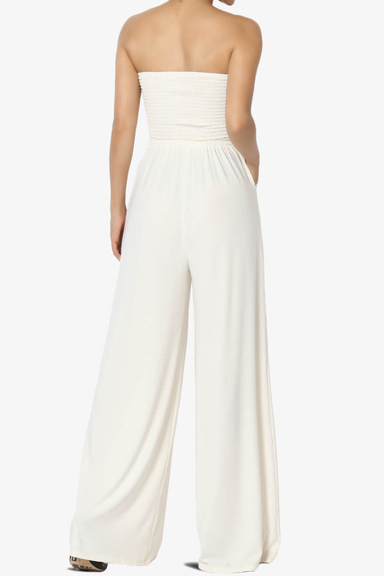 Jaklin Strapless Wide Leg Jumpsuit CREAM_2