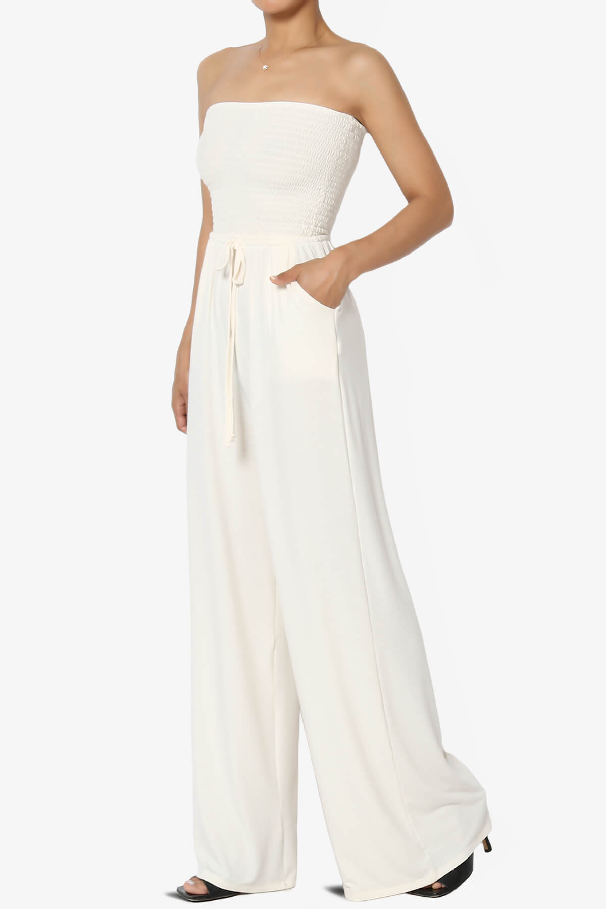 Jaklin Strapless Wide Leg Jumpsuit CREAM_3