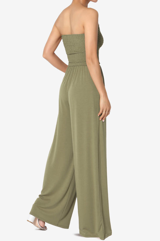 Jaklin Strapless Wide Leg Jumpsuit KHAKI GREEN_4