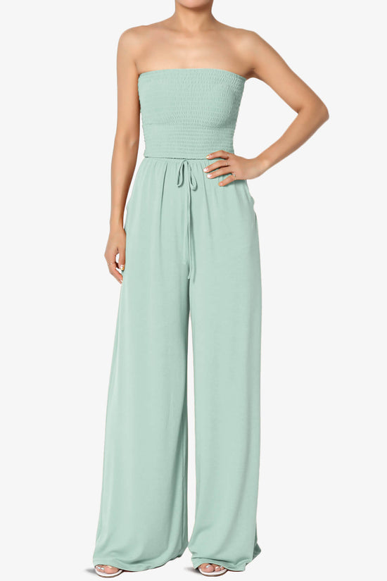 Jaklin Strapless Wide Leg Jumpsuit LIGHT GREEN_1