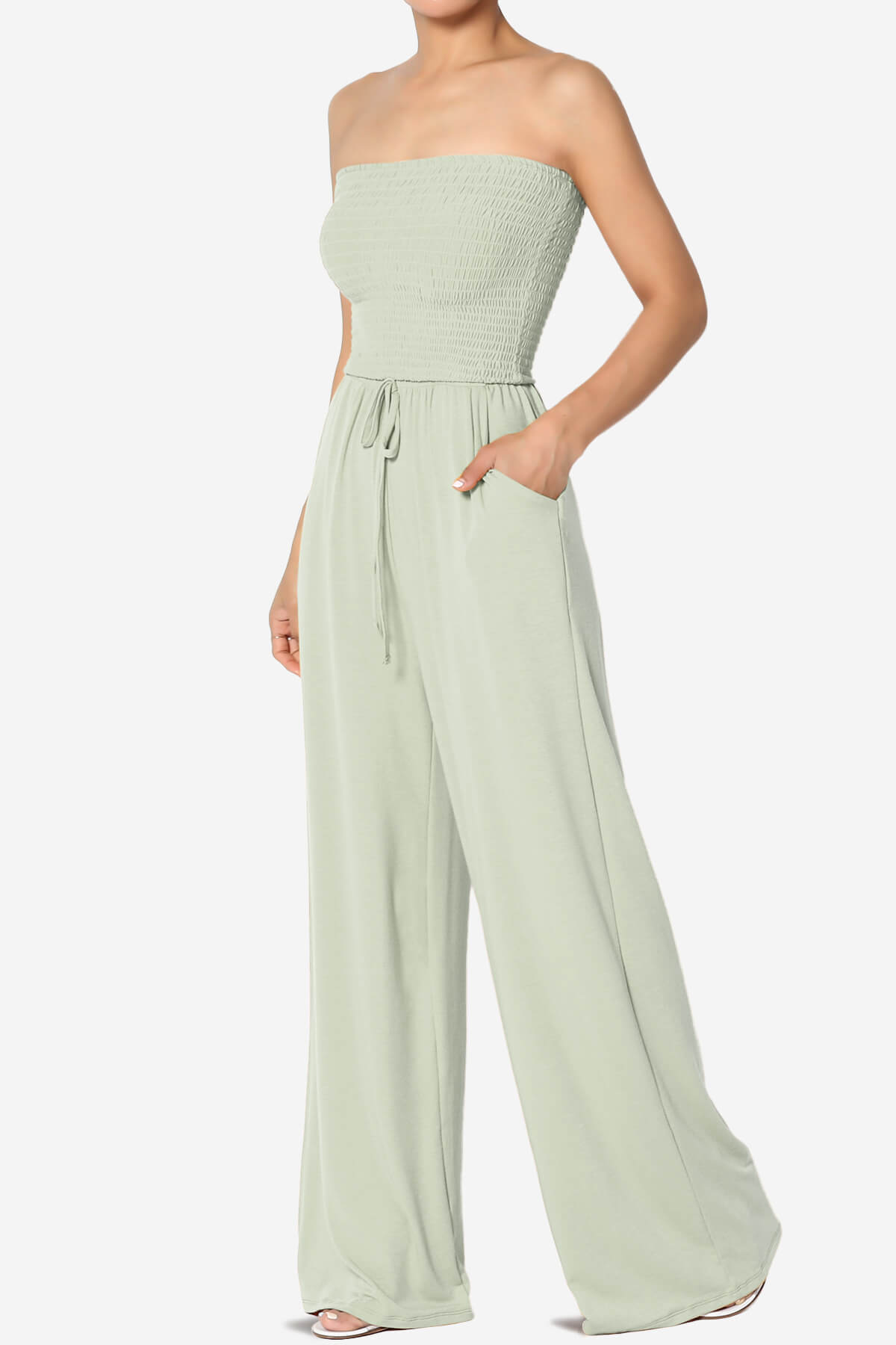 Jaklin Strapless Wide Leg Jumpsuit LIGHT SAGE_3