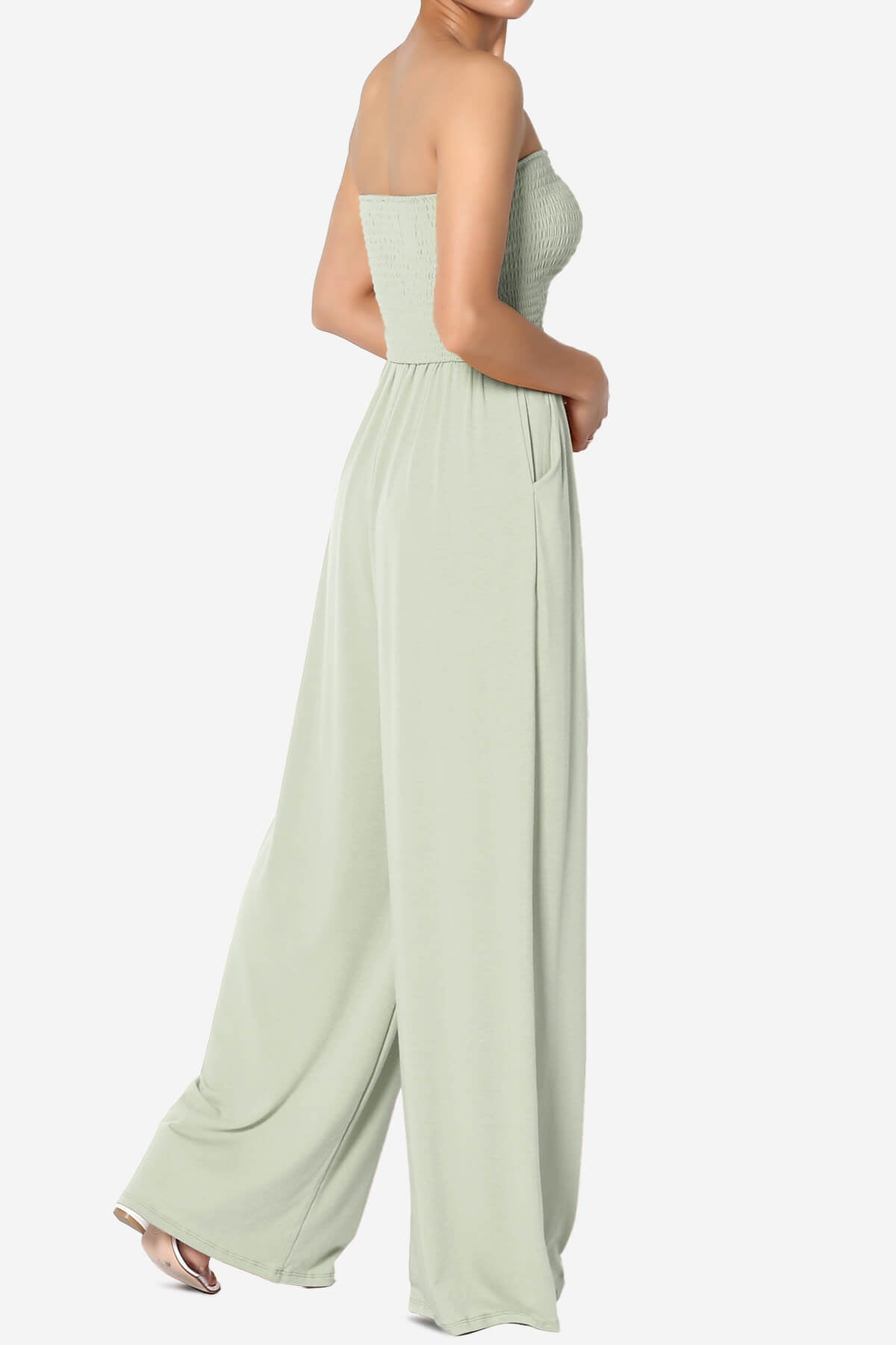 Jaklin Strapless Wide Leg Jumpsuit LIGHT SAGE_4