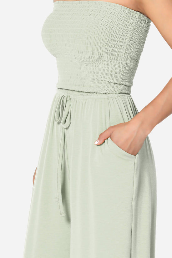 Jaklin Strapless Wide Leg Jumpsuit LIGHT SAGE_5