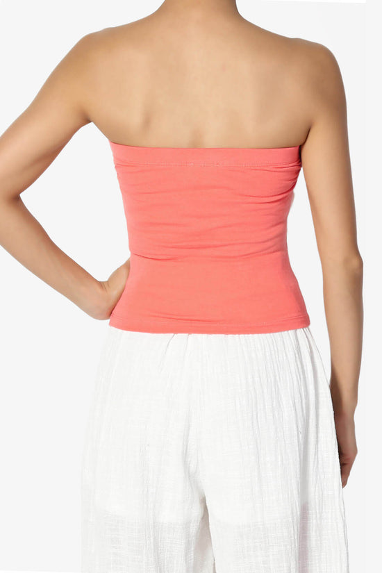 Load image into Gallery viewer, Jana Strapless Cropped Tube Top w Shelf Bra CORAL_2
