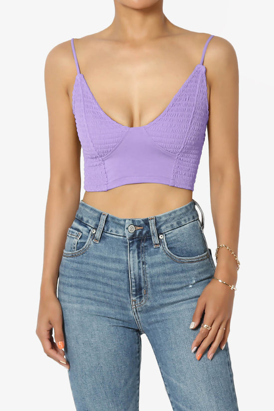Load image into Gallery viewer, Jennie Smocked Triangle Bralette LAVENDER_1
