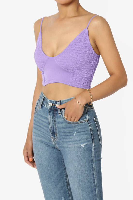 Load image into Gallery viewer, Jennie Smocked Triangle Bralette LAVENDER_3

