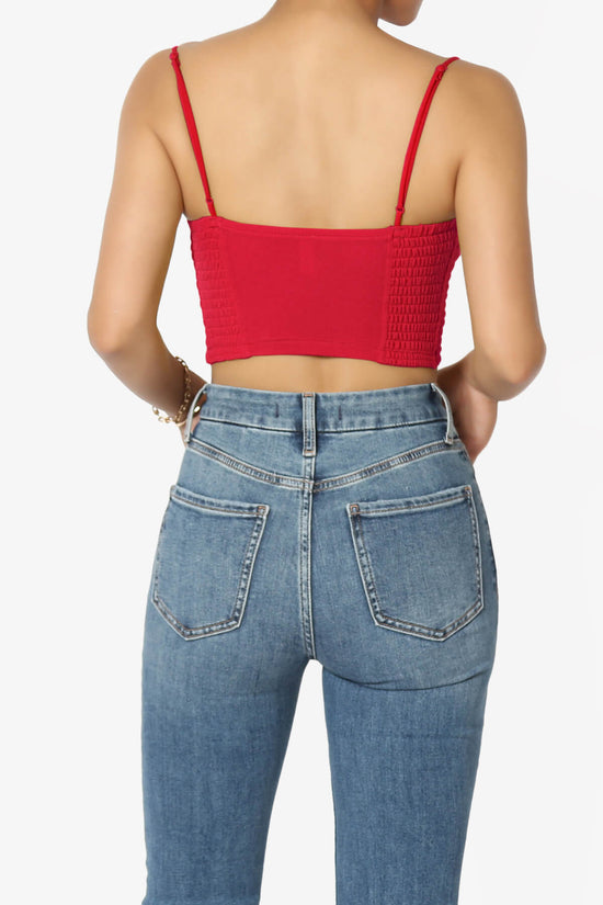 Load image into Gallery viewer, Jennie Smocked Triangle Bralette RED_2
