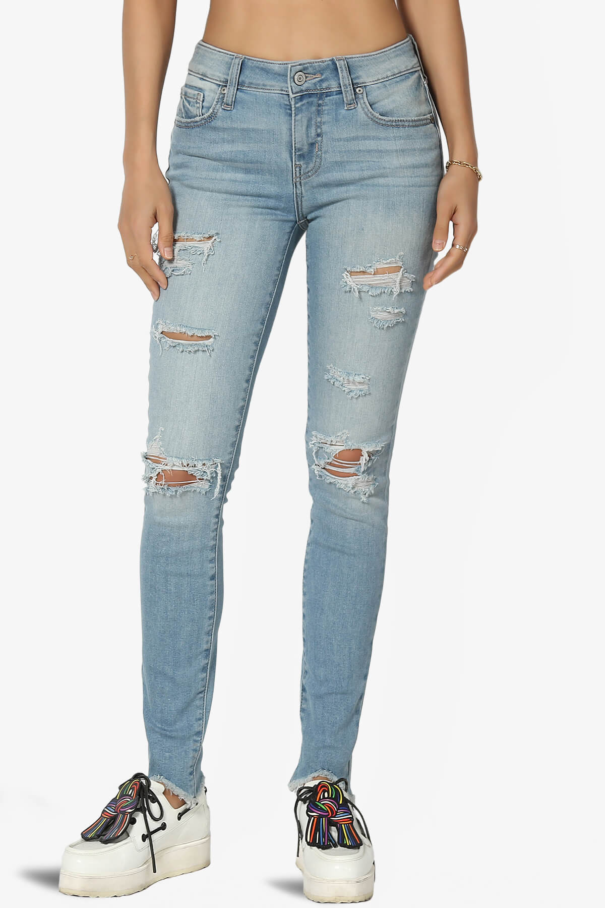Jude Mid rise Anke Skinny Jeans in Light LIGHT_1