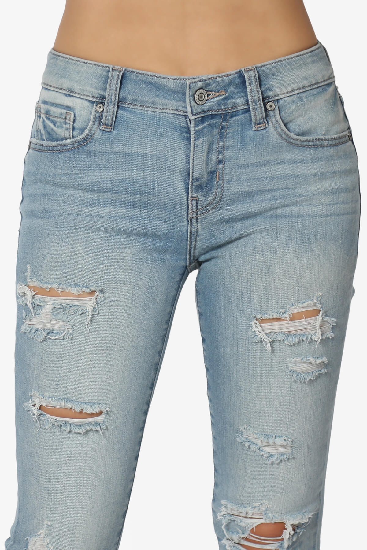 Jude Mid rise Anke Skinny Jeans in Light LIGHT_5