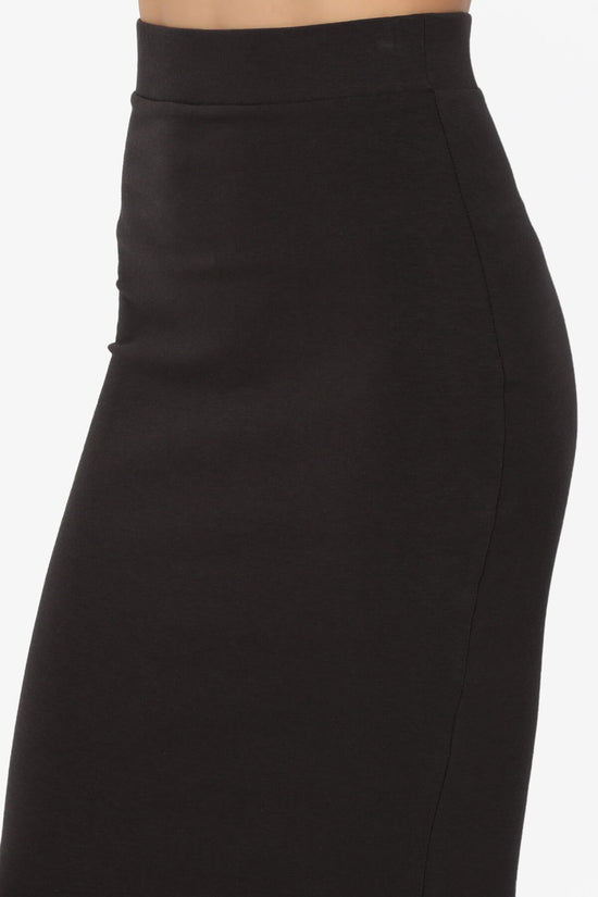 Karan Cotton Midi Pencil Skirt BLACK_5