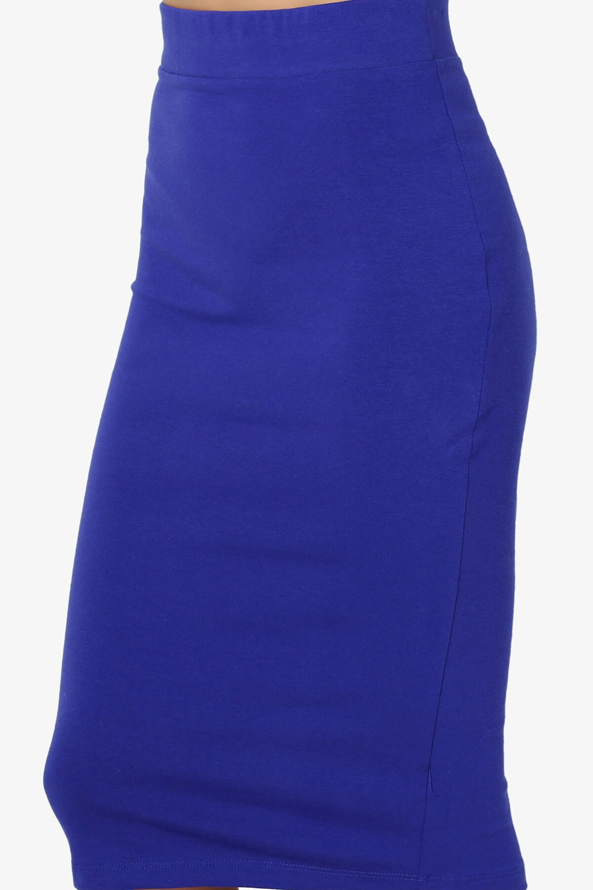 Karan Cotton Midi Pencil Skirt BRIGHT BLUE_5