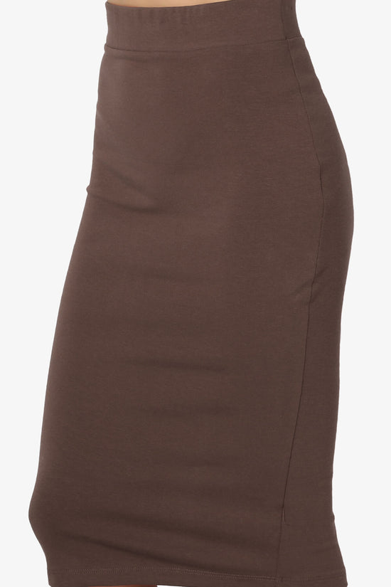 Karan Cotton Midi Pencil Skirt BROWN_5