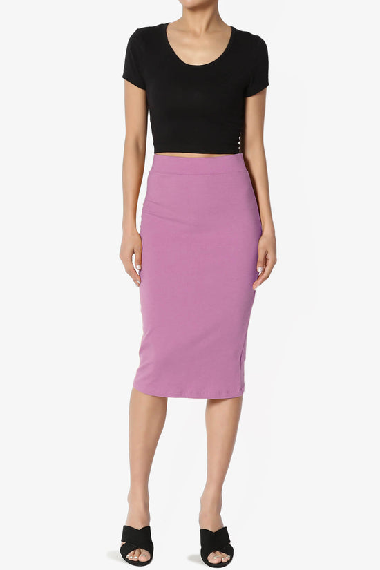 Karan Cotton Midi Pencil Skirt DARK MAUVE_6