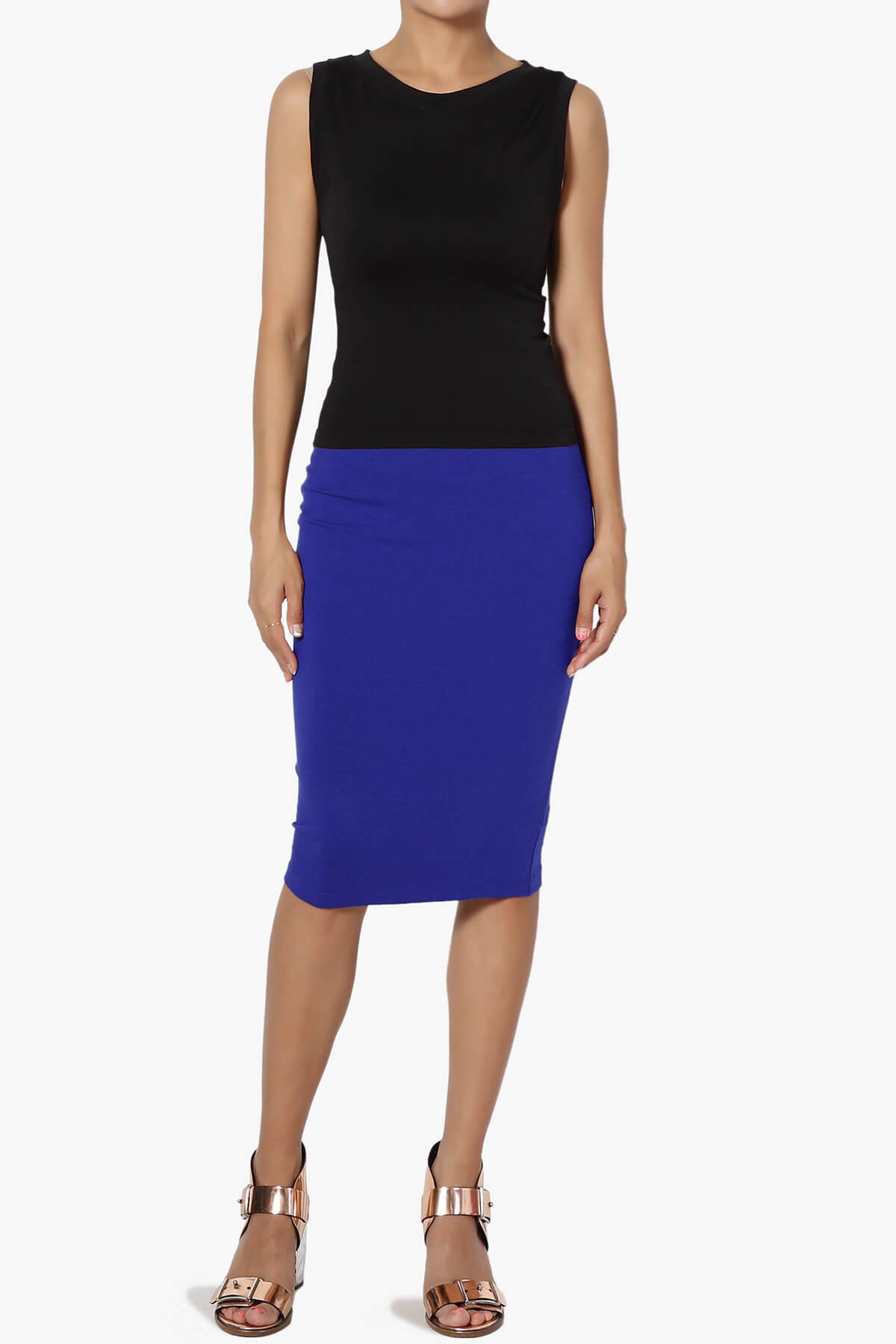 Karan Cotton Midi Pencil Skirt