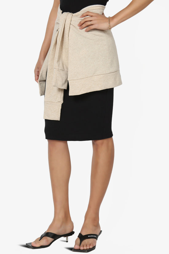 Karrigan Y Zone Hip Cover Up Wrap Skirt OATMEAL_3
