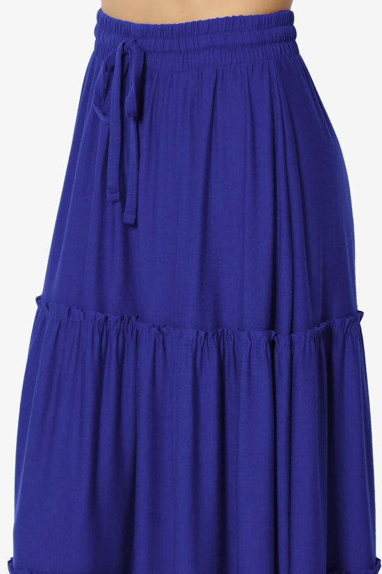Kelton Ruffle Tiered Jersey Maxi Skirt BRIGHT BLUE_5