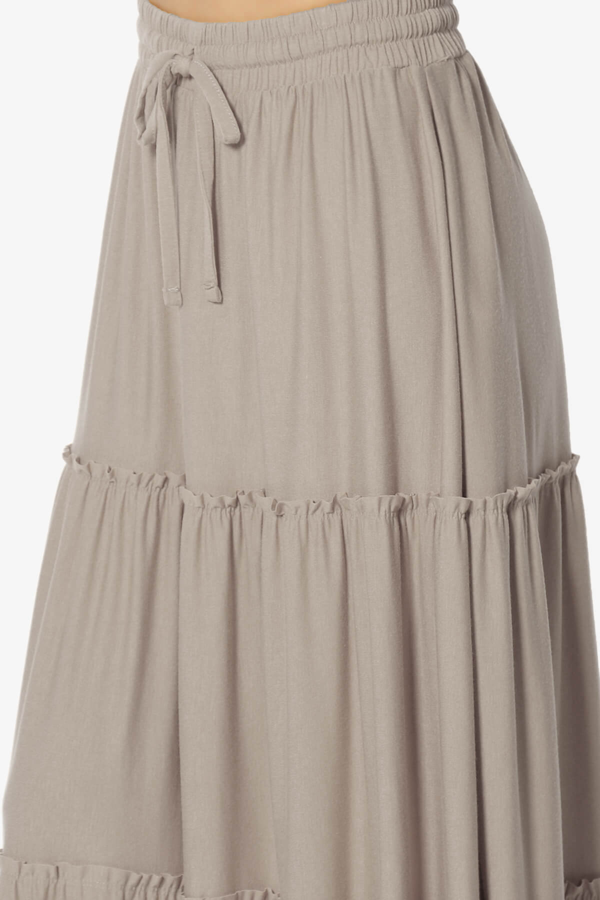 Load image into Gallery viewer, Kelton Ruffle Tiered Jersey Maxi Skirt LIGHT MOCHA_5

