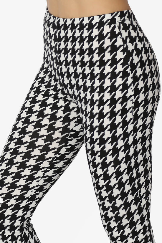 Keva Houndstooth Wrap Crop Top & Bell Bottom Pants SET BLACK AND WHITE_6