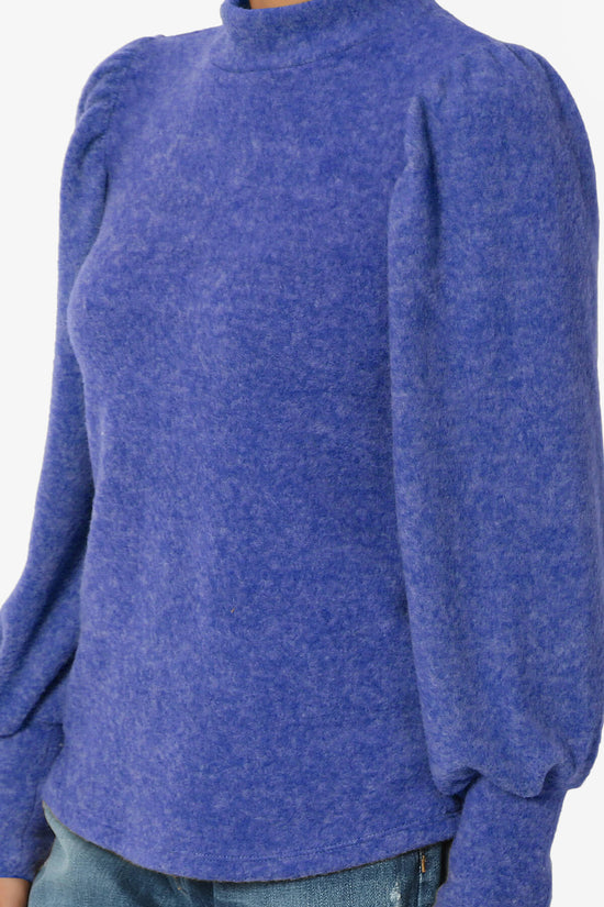 Killa Puff Long Sleeve Mock Neck Knit Sweater BRIGHT BLUE_5