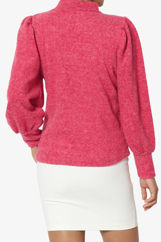 Load image into Gallery viewer, Killa Puff Long Sleeve Mock Neck Knit Sweater MAGENTA_2

