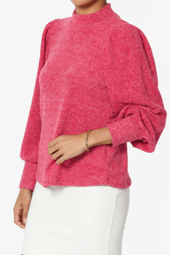 Load image into Gallery viewer, Killa Puff Long Sleeve Mock Neck Knit Sweater MAGENTA_3
