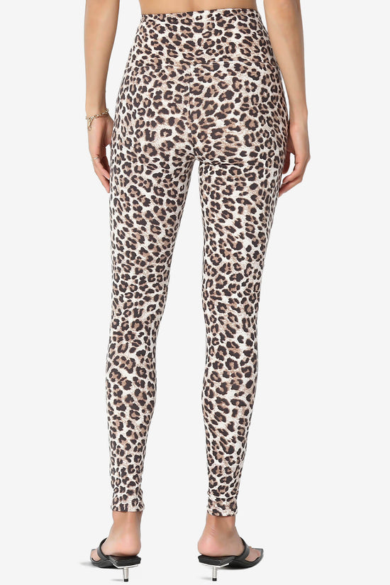 Lafayette Leopard High Waist Microfiber Leggings BROWN_2