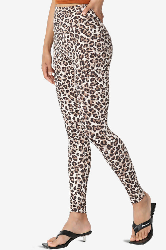 Lafayette Leopard High Waist Microfiber Leggings BROWN_3