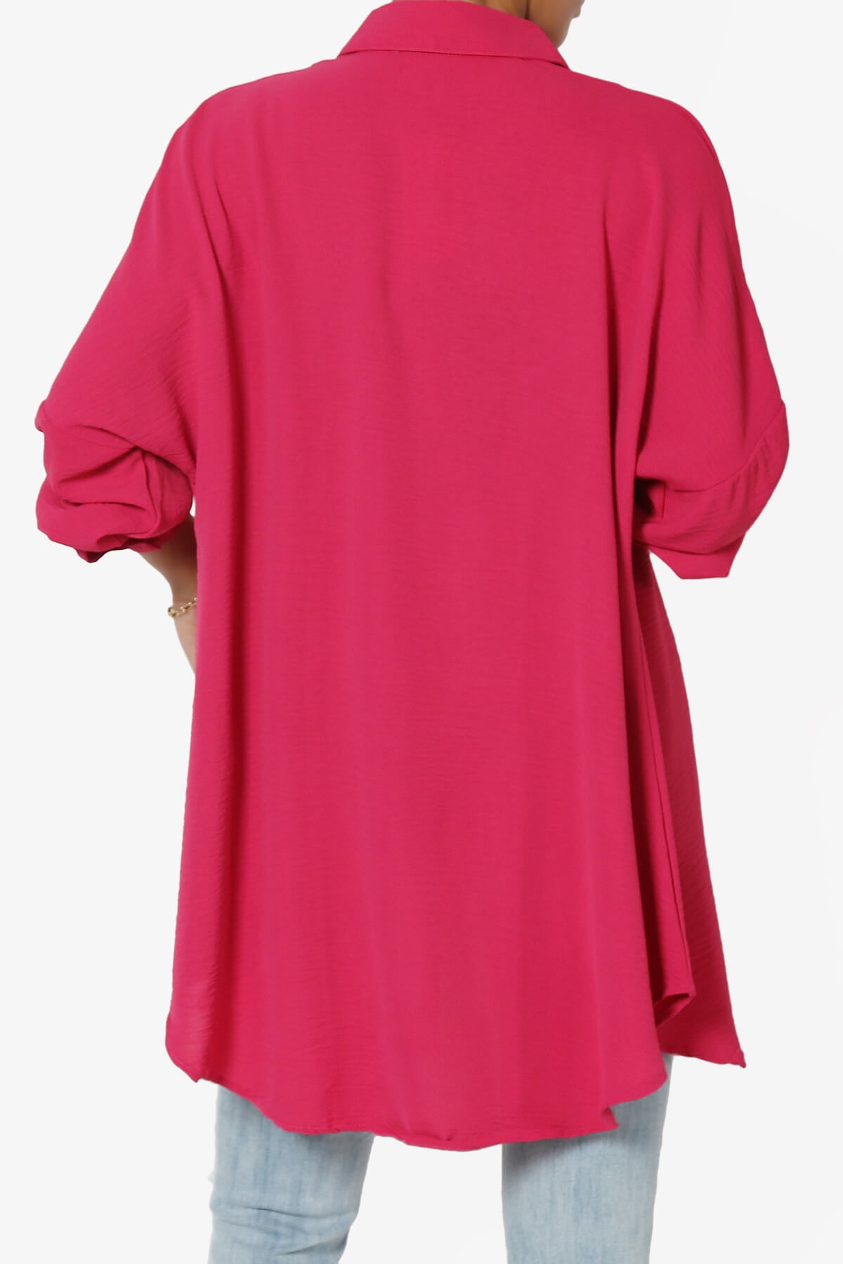 Hot Pink Oversized Shirt - Large
