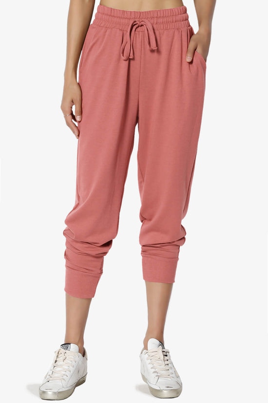 Load image into Gallery viewer, Lanette Drawstring Jersey Jogger Pants ASH ROSE_1
