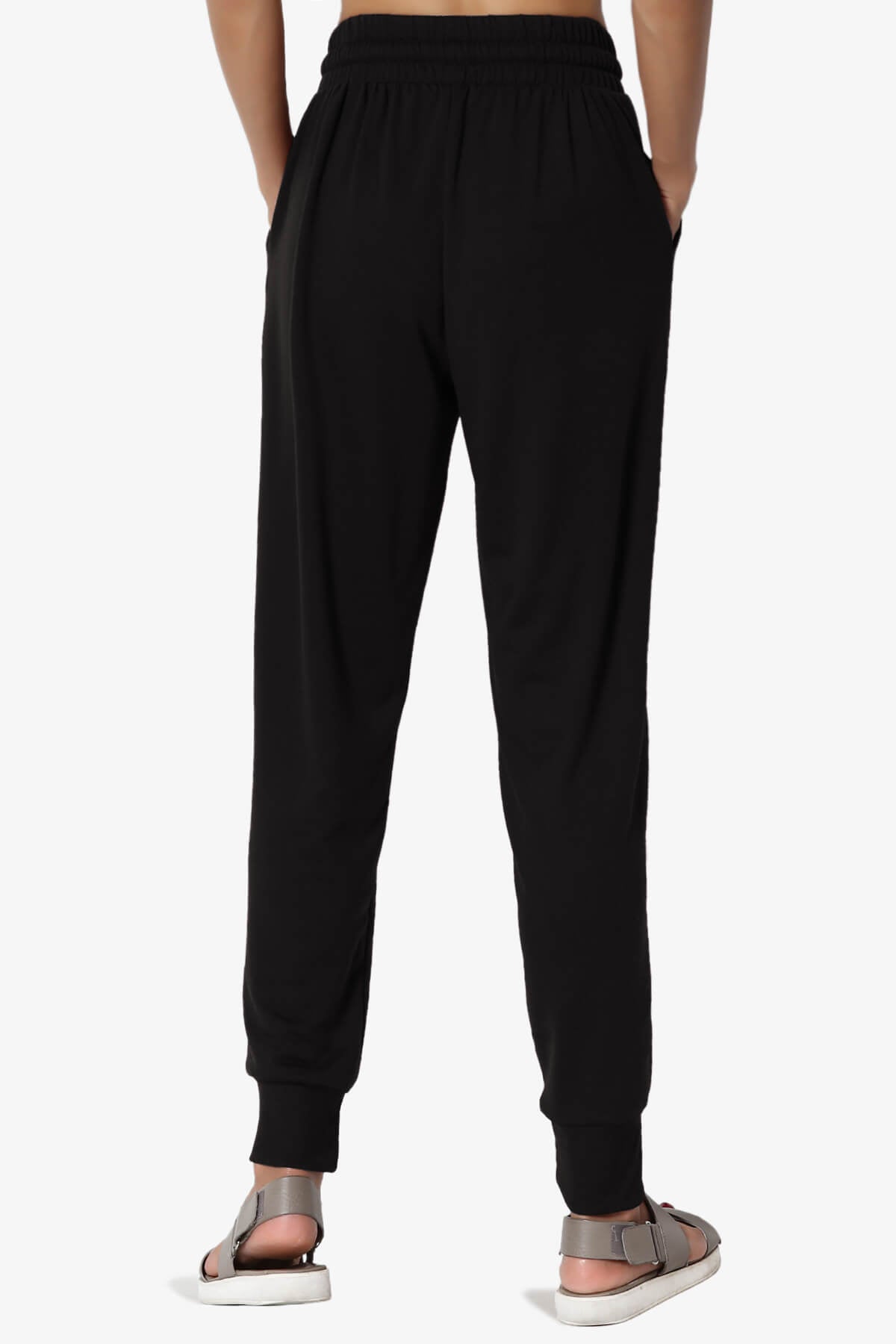 Load image into Gallery viewer, Lanette Drawstring Jersey Jogger Pants BLACK_2
