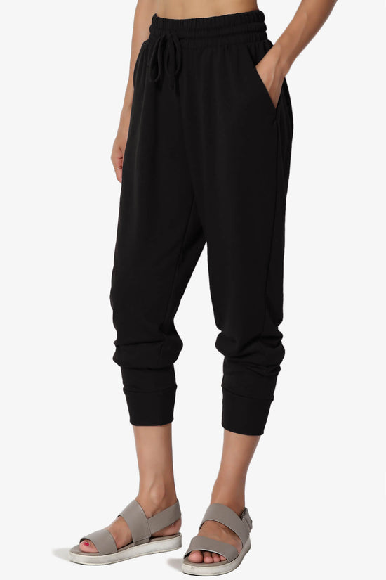 Load image into Gallery viewer, Lanette Drawstring Jersey Jogger Pants BLACK_3
