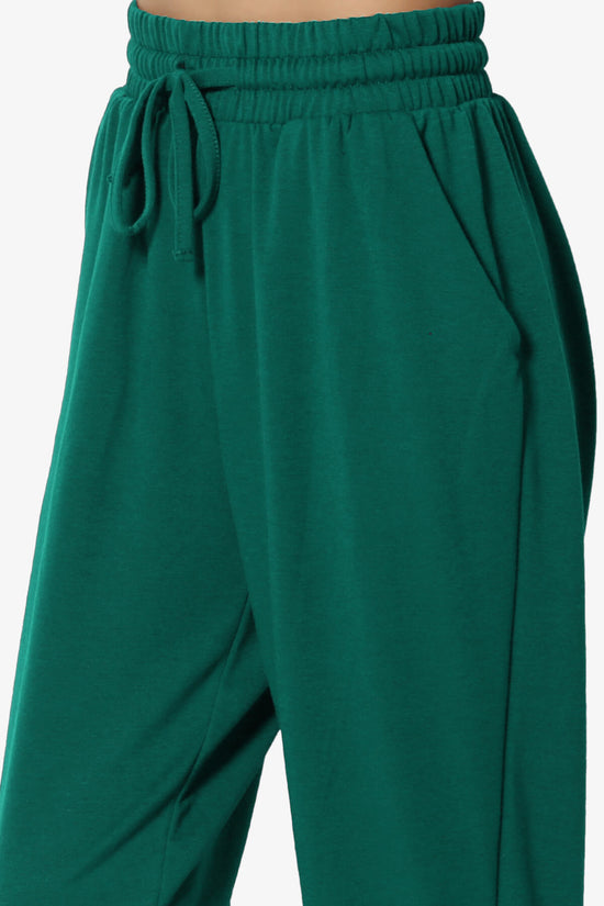 Lanette Drawstring Jersey Jogger Pants DARK GREEN_5