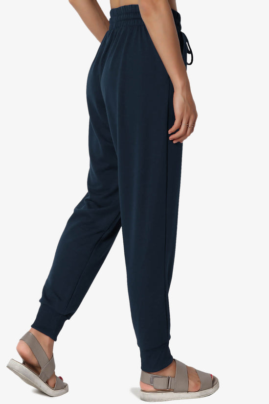 Load image into Gallery viewer, Lanette Drawstring Jersey Jogger Pants DARK NAVY_4
