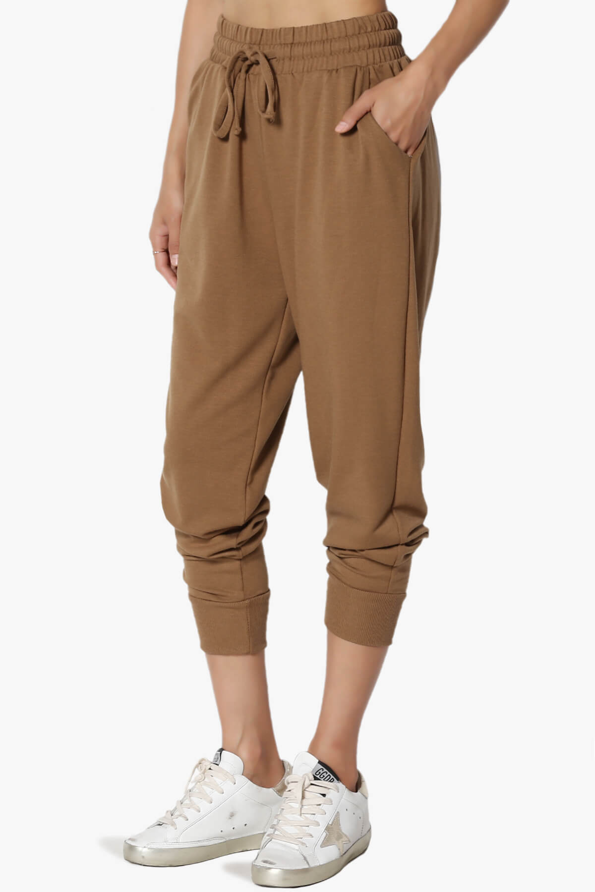 Load image into Gallery viewer, Lanette Drawstring Jersey Jogger Pants DEEP CAMEL_3
